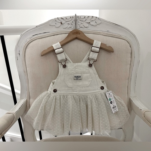 OshKosh B'gosh Other - 🐇 Baby 9 Mth Pretty Ivory Oshkosh Skirtall Tulle Dress NWT